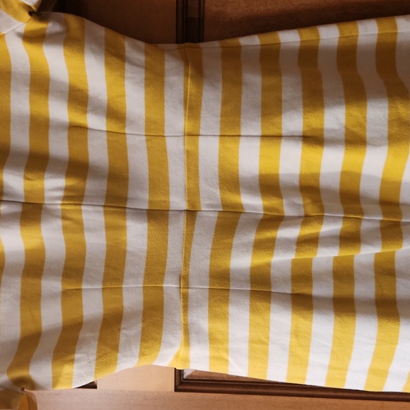 Old Navy short sleeve yellow and white stripe midi dress size medium - Picture 5 of 7